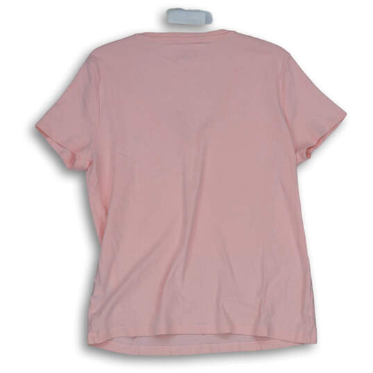 Womens Pink Short Sleeve V-Neck Stretch Pullover T-Shirt Size X-Large image number 2