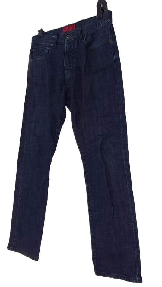 Mens Blue Dark Wash Denim Casual Straight Leg Jeans Size 31X30 image number 2