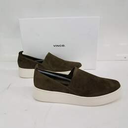 Vince Saxon Slip-On Sneakers Olive Green IOB Size 8M