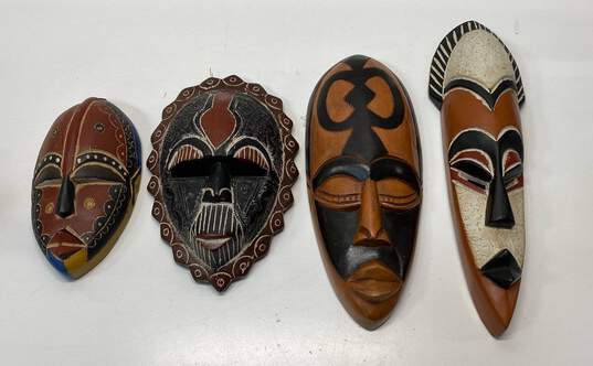 NOVICA Collection 4 Hand Carved Wall Mask African Influence Home Art Décor image number 1
