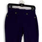 Womens Blue Flat Front Pockets Pull On Skinny Leg Jegging Pants Size Small image number 3