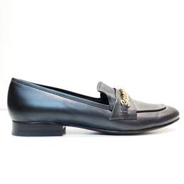 Marc Fisher Nickie Leather Chain Loafers Black 8.5