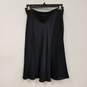 Womens Black Stretch Side Zip Knee Length Pleated Skirt Size X-Small image number 2