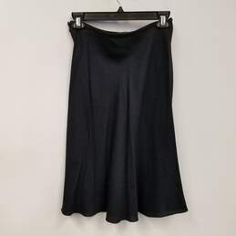 Womens Black Stretch Side Zip Knee Length Pleated Skirt Size X-Small alternative image