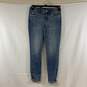 Women's Medium Wash Snake-Skin Accents Mid-Rise Skinny Ankle Jeans, Sz. 2R image number 1