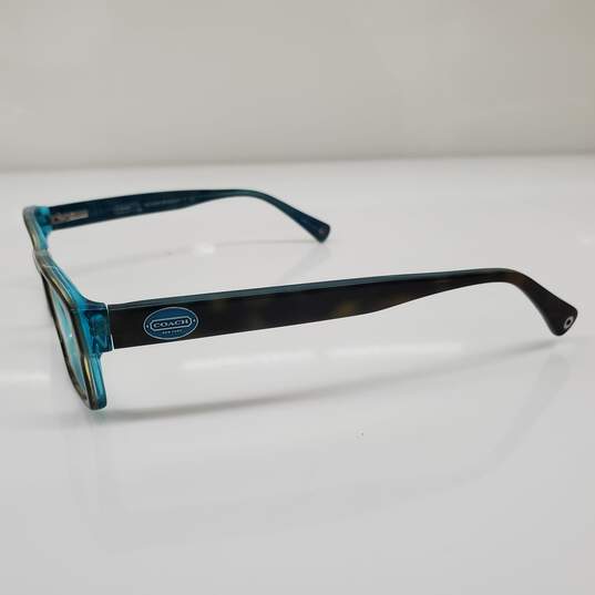 Coach 'Brooklyn' Turquoise Teal Rectangular Eyeglasses Frame AUTHENTICATED image number 3