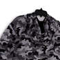 Womens Gray Camouflage Long Sleeve Kangaroo Pocket Pullover Hoodie Size 3XL image number 4