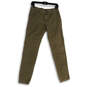 Womens Green Flat Front Slash Pocket Straight Leg Chino Pants Size 0 image number 1
