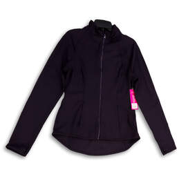 NWT Womens Black Long Sleeve Pockets Full-Zip Activewear Jacket Size Large