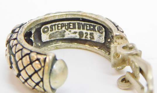 Stephen Dweck Sterling Silver Floral Hoop Clip On Earrings 10.1g image number 7