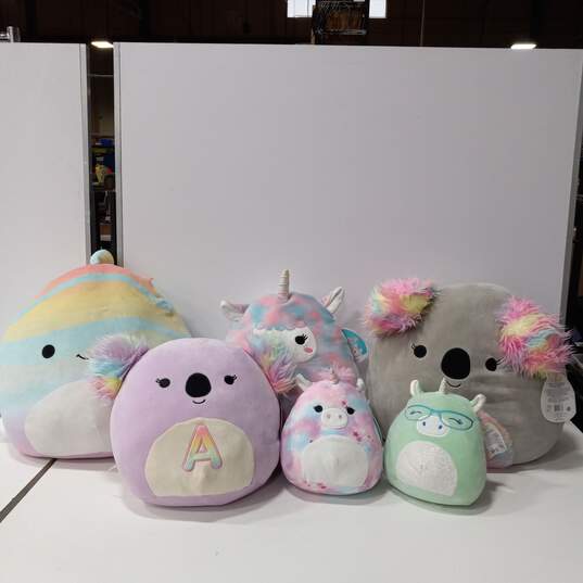 6pc Bundle of Assorted Squishmallow Plush Animals image number 1