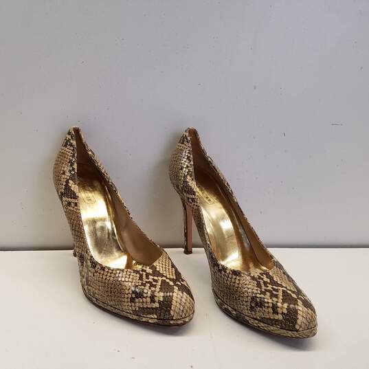 COACH Chelsey Snakeskin Embossed Leather Pump Heels Shoes Size 9B image number 3