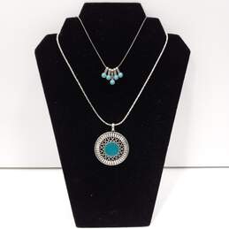 Bundle of Assorted Turquoise Stone & Silver Tone Fashion Costume Jewelry alternative image