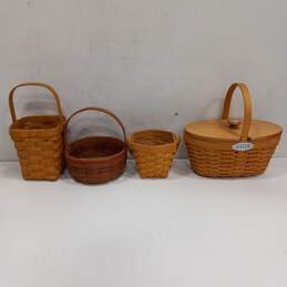 4 Vintage Longaberger Handwoven Baskets alternative image