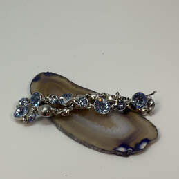 Designer Givenchy Silver-Tone Blue Stone Clasp Fashionable Chain Bracelet
