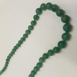 Sterling Silver Knotted Aventurine Beaded Necklace 63.2g