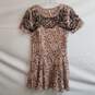 Free People pink lace short sleeve embroidered flounce mini dress S image number 3