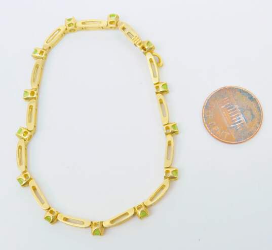 14K Yellow Gold Peridot Bracelet 11.6g image number 6