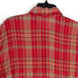 Womens Multicolor Plaid Short Sleeve Collared Button-Up Shirt Size XXL image number 4
