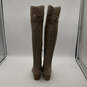 Womens VC-Bestan Gray Leather Side Zip Over The Knee Riding Boot Size 6.5 M image number 3