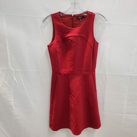 Madewell Red Sleeveless Zip Back Dress Size 00 image number 1