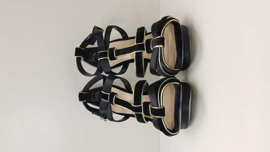 H By Halston Black & Gold Velvet Strappy Heels Sandals Women's 6 image number 5
