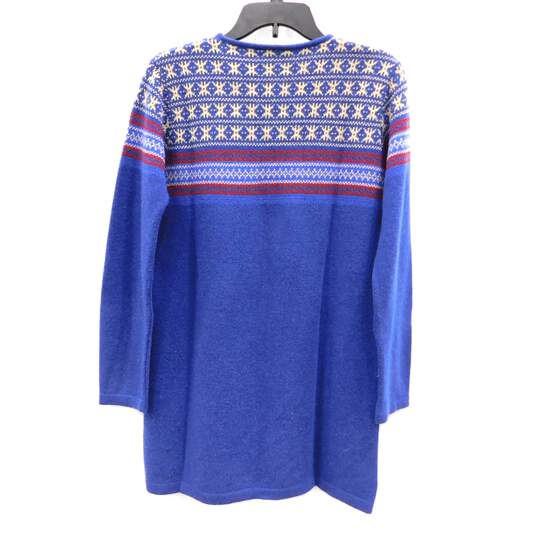 Oscar De La Renta 100% Virgin Wool Blue Sweater Girl's Youth Dress Size 14Y image number 4