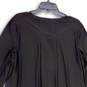 Womens Black Split Neck Long Sleeve Knee Length Shift Dress Size Large image number 4