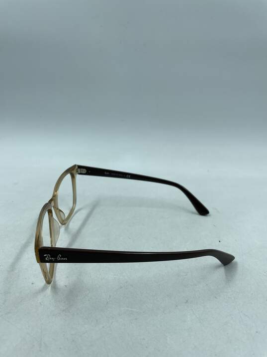 Ray-Ban Clear Tan Square Eyeglasses image number 4