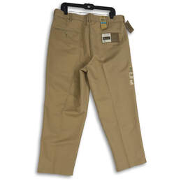 NWT Mens Khaki Flat Front Straight Leg Chino Pants Size W36 L29 alternative image