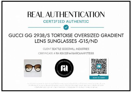 AUTHENTICATED GUCCI GG2938/S TORTOISE SQUARED SUNGLASSES image number 2