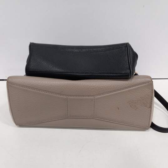 Bundle of 2 Kate Spade Taupe Leather Handbags (Brown/Beige/Black and Black) image number 3