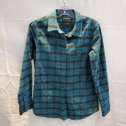 Filson Cotton Plaid Button Up Flannel Shirt Size M image number 1