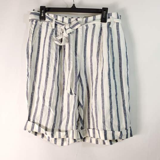 Chico's Women Blue Stripe Shorts Sz 1.5 NWT image number 1