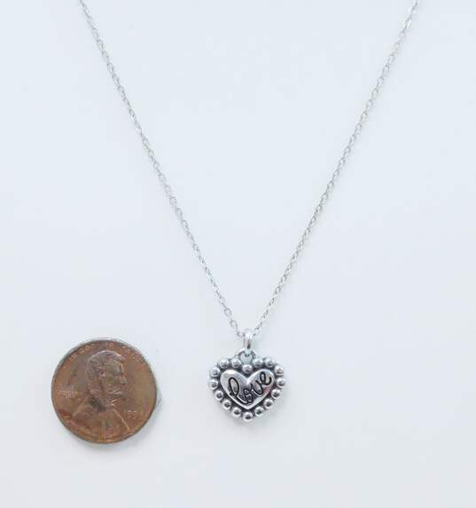 Brighton Designer Silver Tone Heart Pendant Necklace 5.2g image number 4
