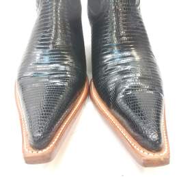 Los Altos Western Genuine Lizard Leather Black Western Cowgirl Boots Women's Size 6.5 M alternative image