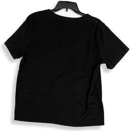 Womens Black Short Sleeve Stretch V-Neck Regular Fit Pullover T-Shirt Sz 3 alternative image