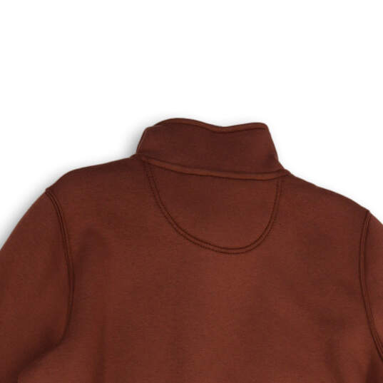 Womens Red Mock Neck 1/4 Zip Long Sleeve Pullover Sweatshirt Size L 12-14 image number 4