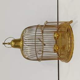 Vintage Brass Bell Shaped Hanging Bird Cage 19"