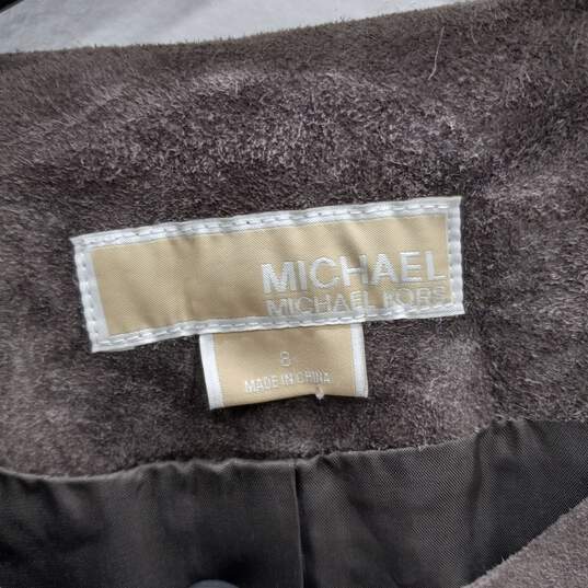 Michael Kors Brown Suede Crop Jacket Women's Size 8 image number 2