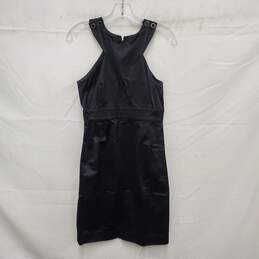 NWT Claude Pierlot WM's Black Satin Cocktail Dress Size 1