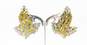 Vintage Lisner Lucite Leaf Necklace w/ Icy Rhinestone Leaf Fur Clips 93.9g image number 4