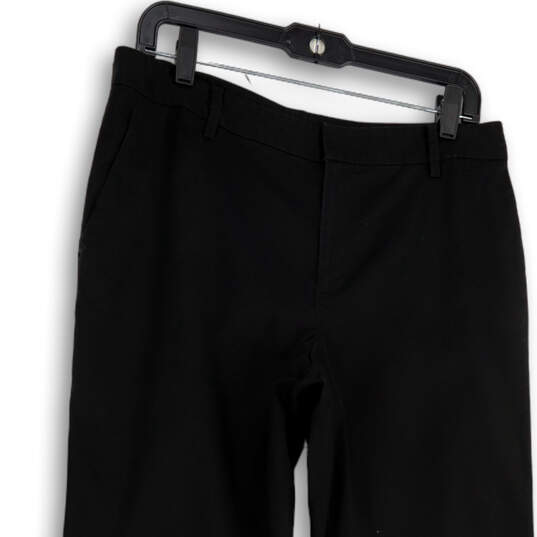 Womens Black Flat Front Slash Pocket Straight Leg Dress Pants Size 10 image number 3