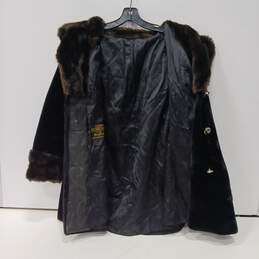 Women's Black & Brown Borgazia Russel Taylor Faux Fur Coat ( Size Not Marked )