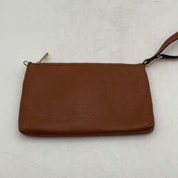 Michael Kors Womens Brown Gold Outer Zip Pocket Clutch Wristlet Wallet Purse alternative image