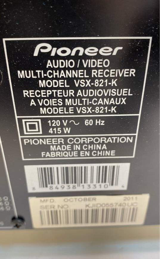 Pioneer Audio/Video Multi-Channel Receiver VSX-821-FOR PARTS OR REPAIR image number 6