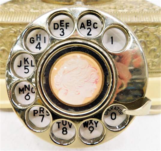 Vintage Brass Tone French Style Rotary Dial Telephone image number 2