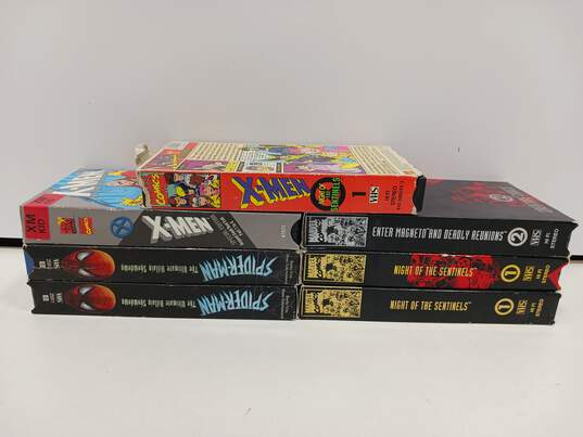 VHS Tapes Marvel Comics Shows Assorted 7pc Lot image number 1