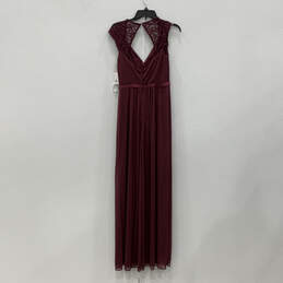NWT Womens Red Cap Sleeve V-Neck Pleated Front Maxi Dress Size 4 alternative image