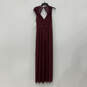 NWT Womens Red Cap Sleeve V-Neck Pleated Front Maxi Dress Size 4 image number 2
